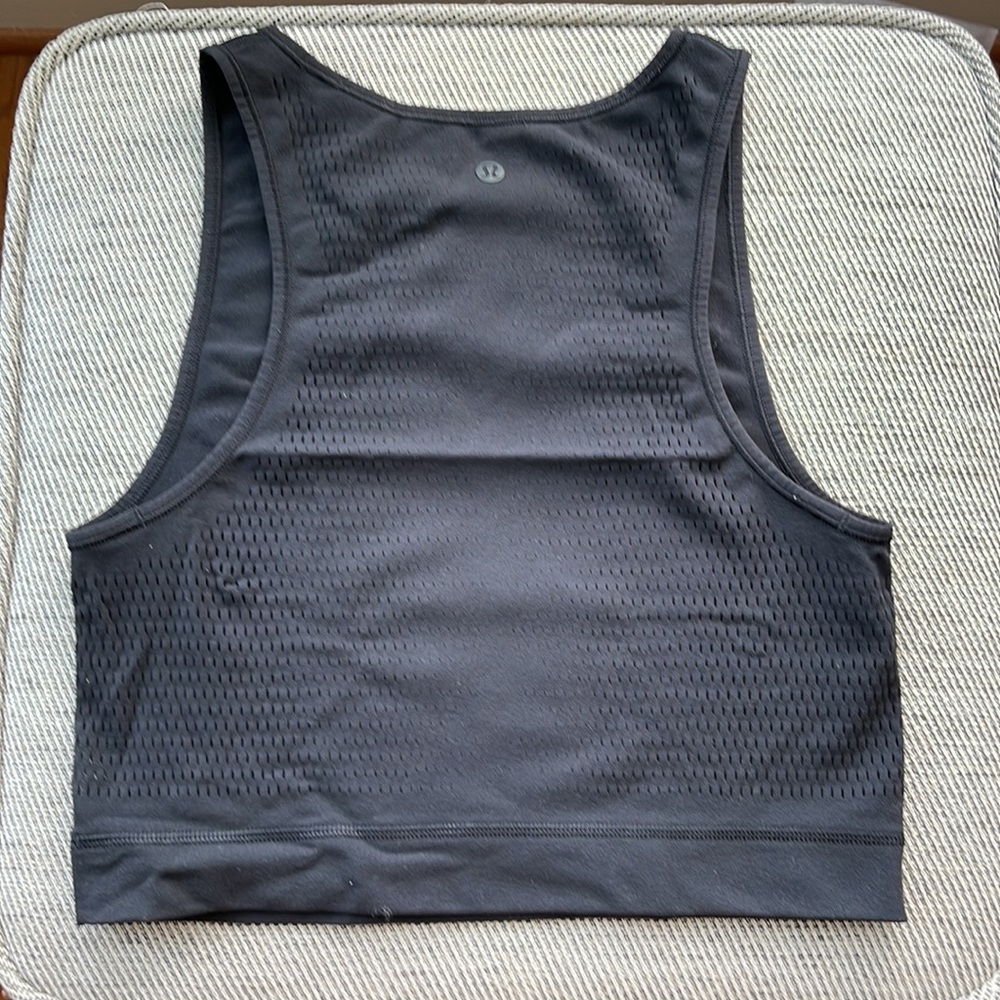 Lululemon Black Crop Mesh Top